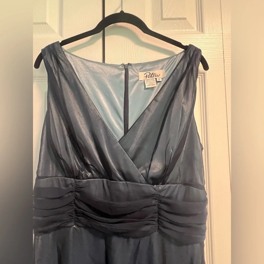 Women's Patra Blue Chiffron Sleeveless Dress